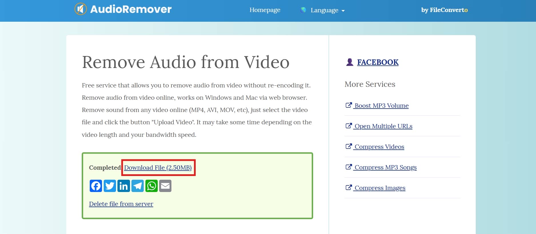 text export the final audio