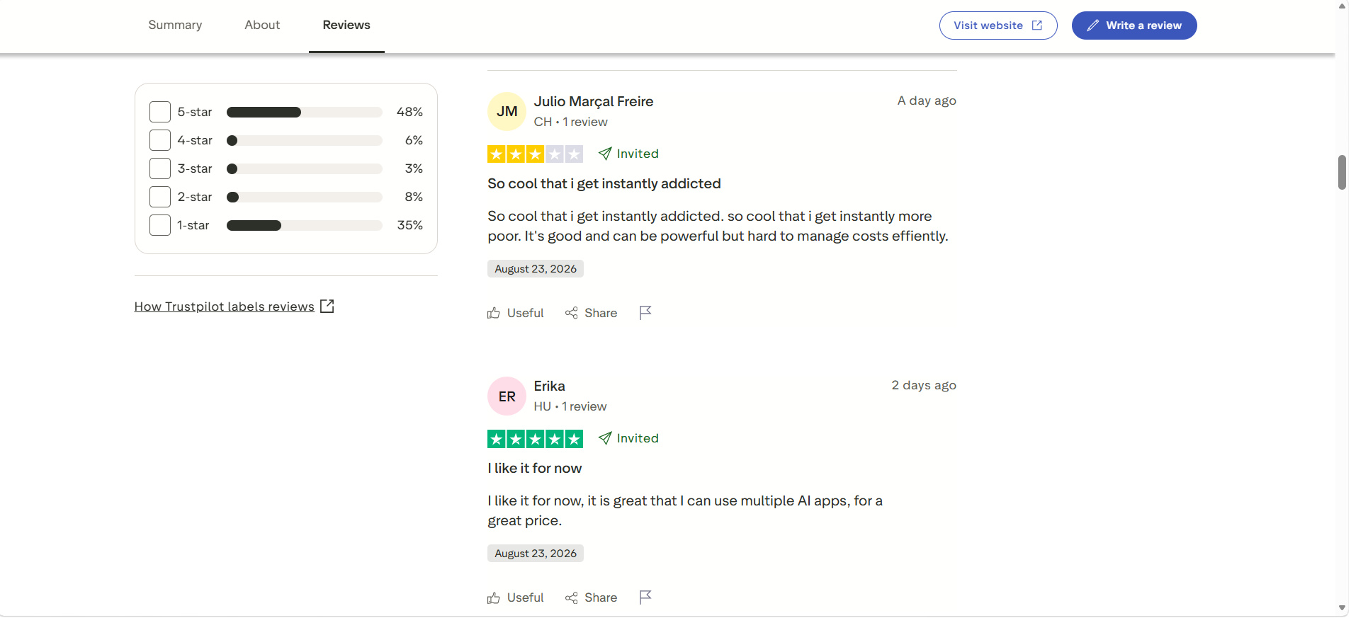 Trustpilot review