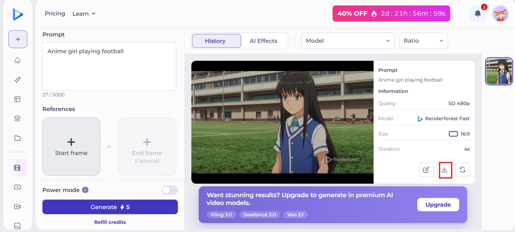 Generate and download