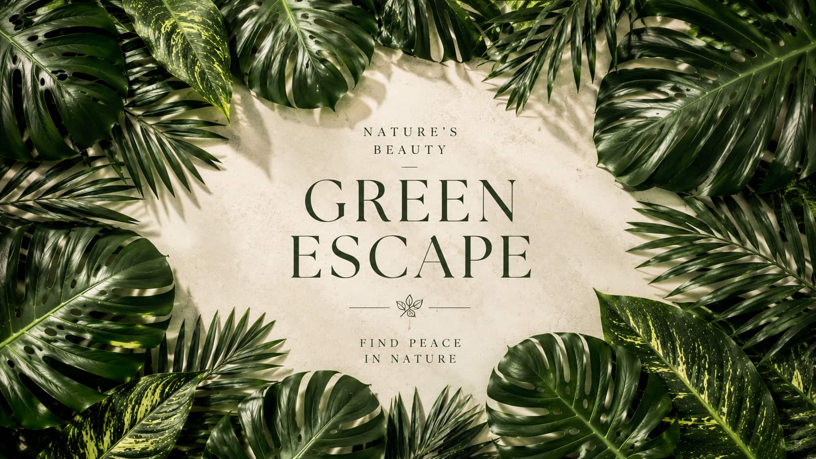 text 17. Botanical flat-lays with floating typography