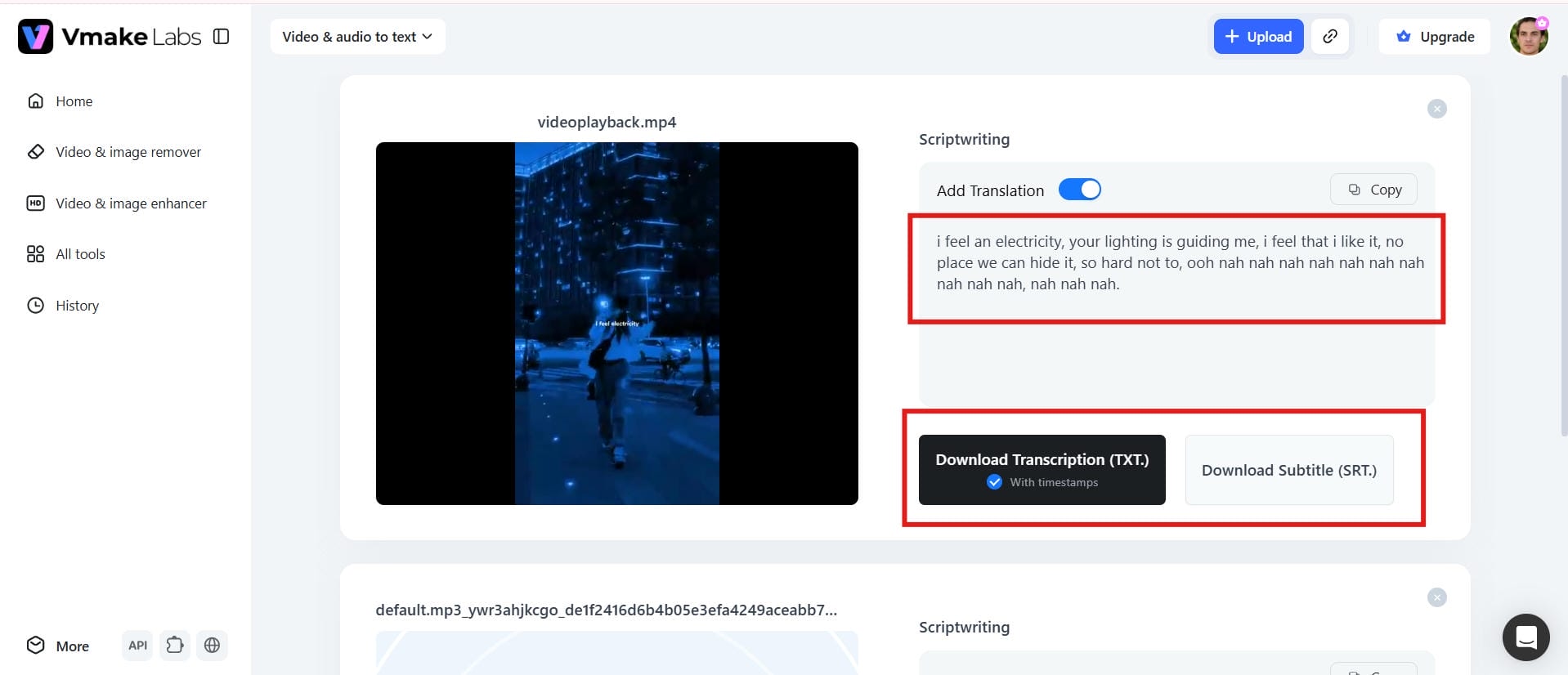 Review, edit, and export your transcript 