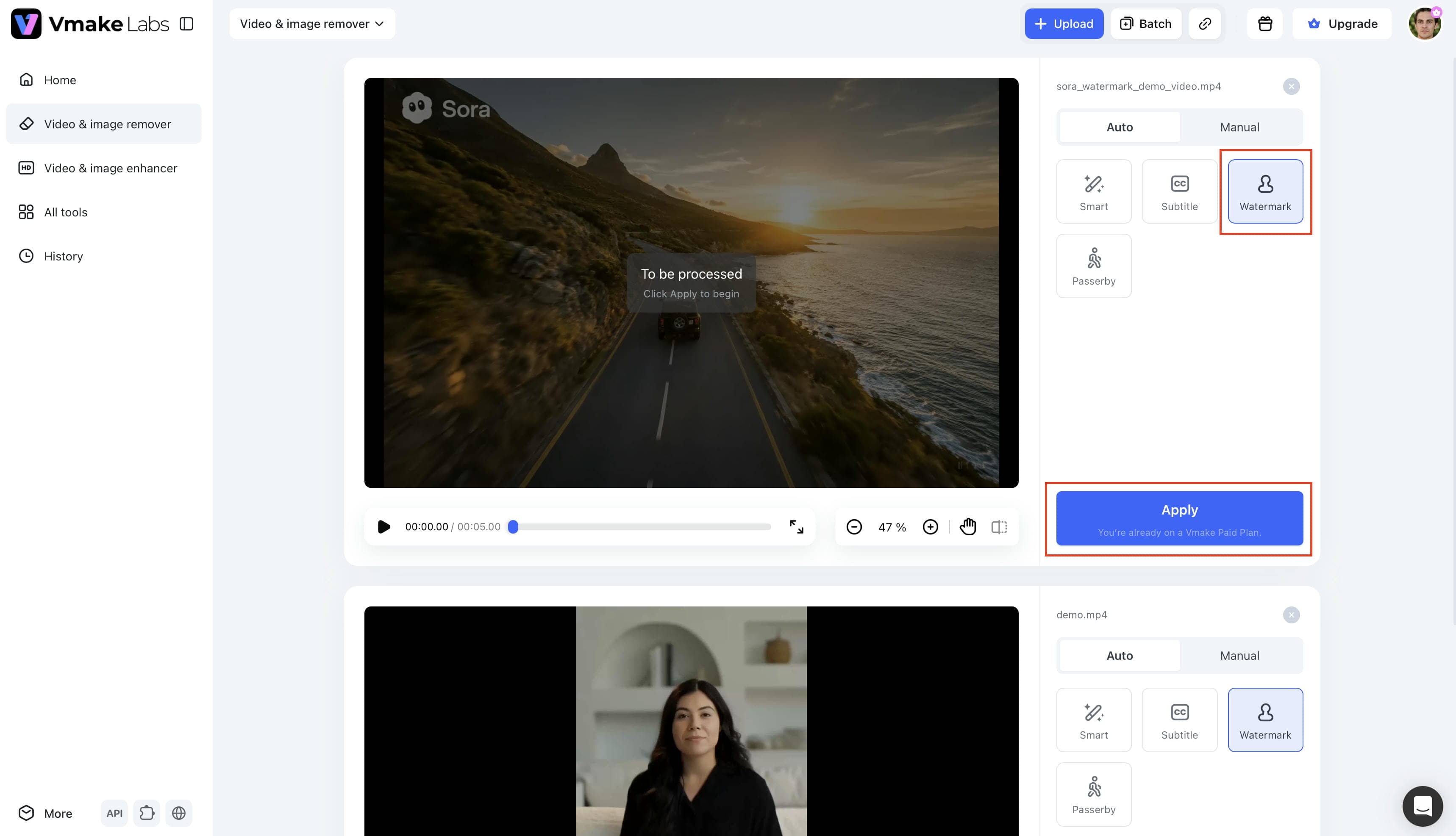 text Let AI detect the watermark and remove it
