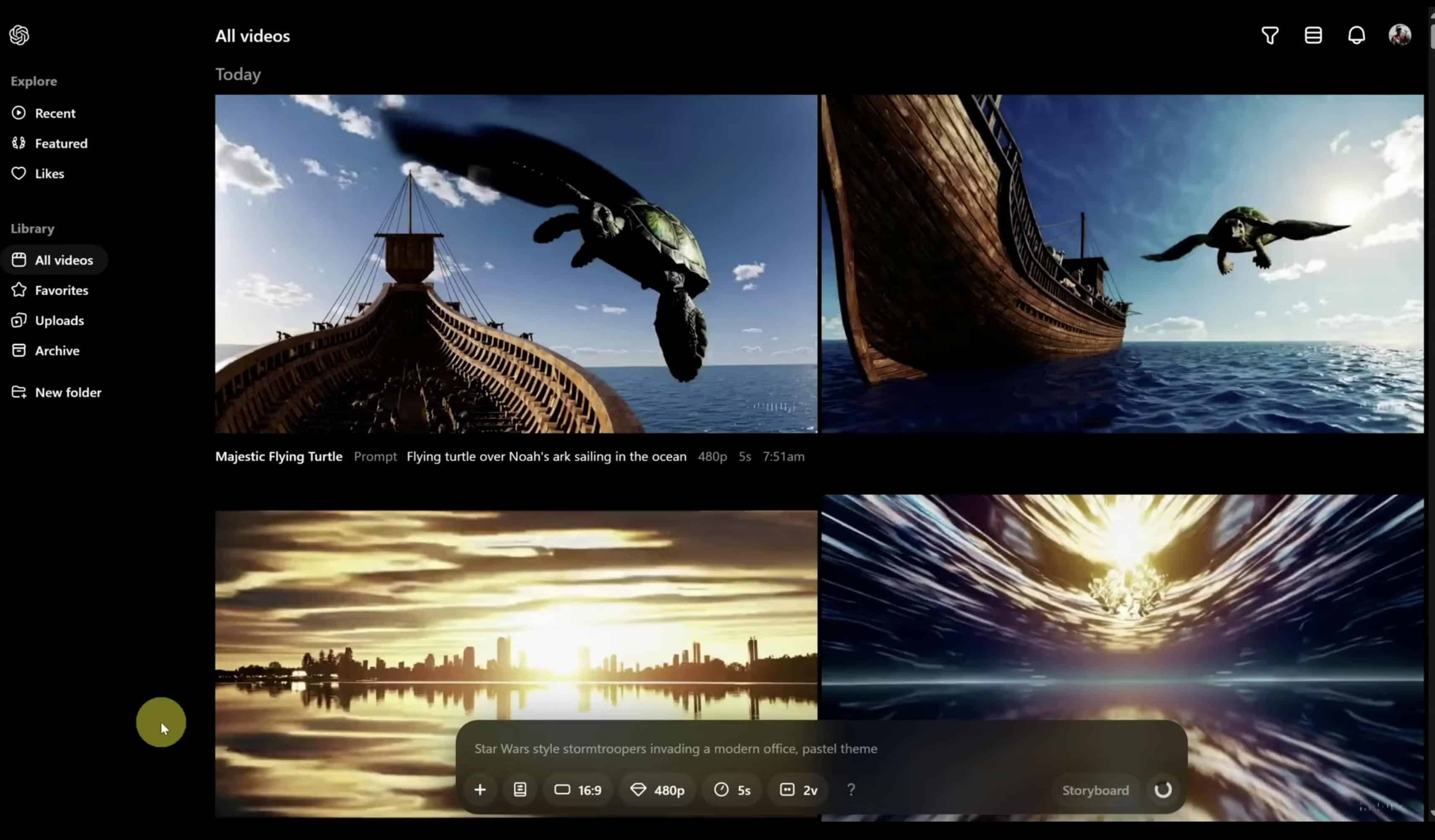 Generate the video