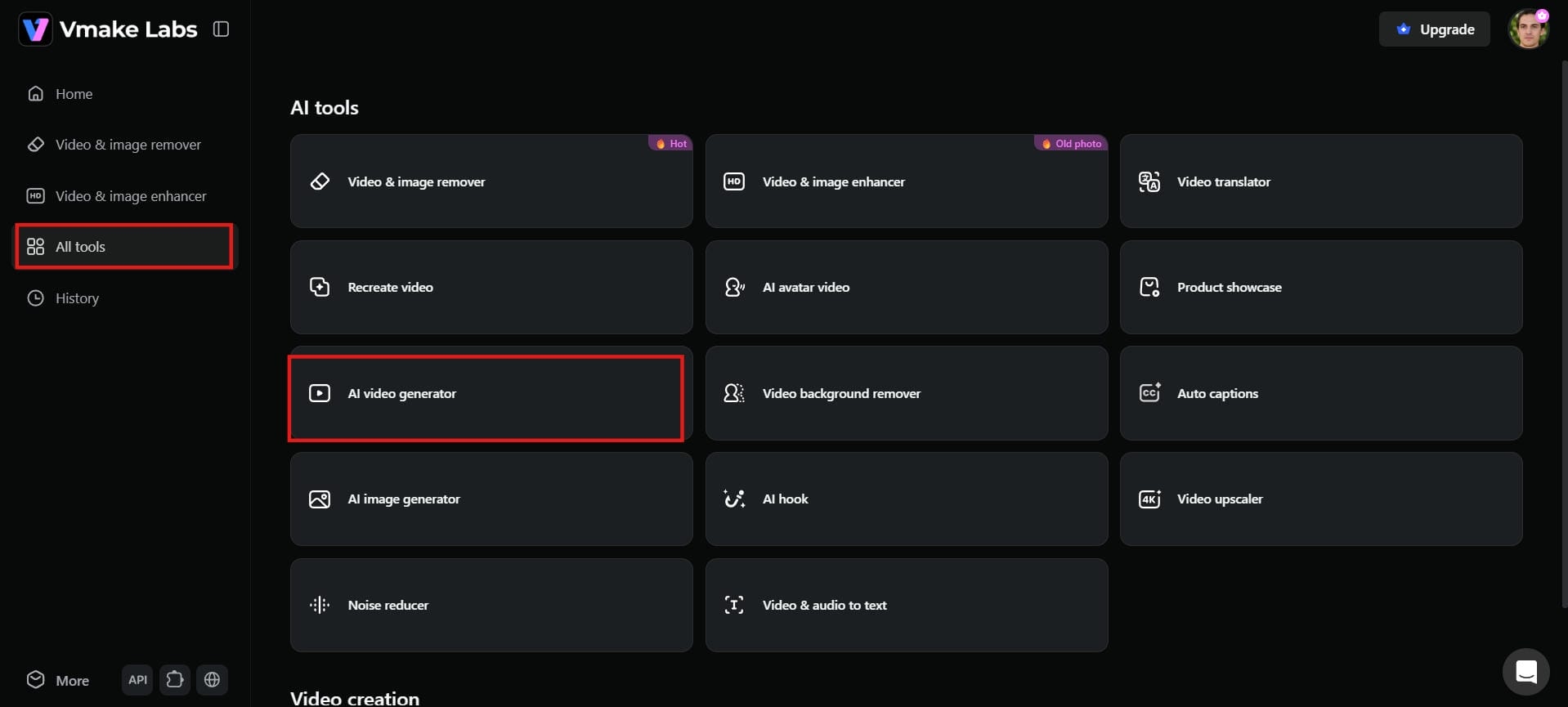 Access the AI video generator and upload a photo