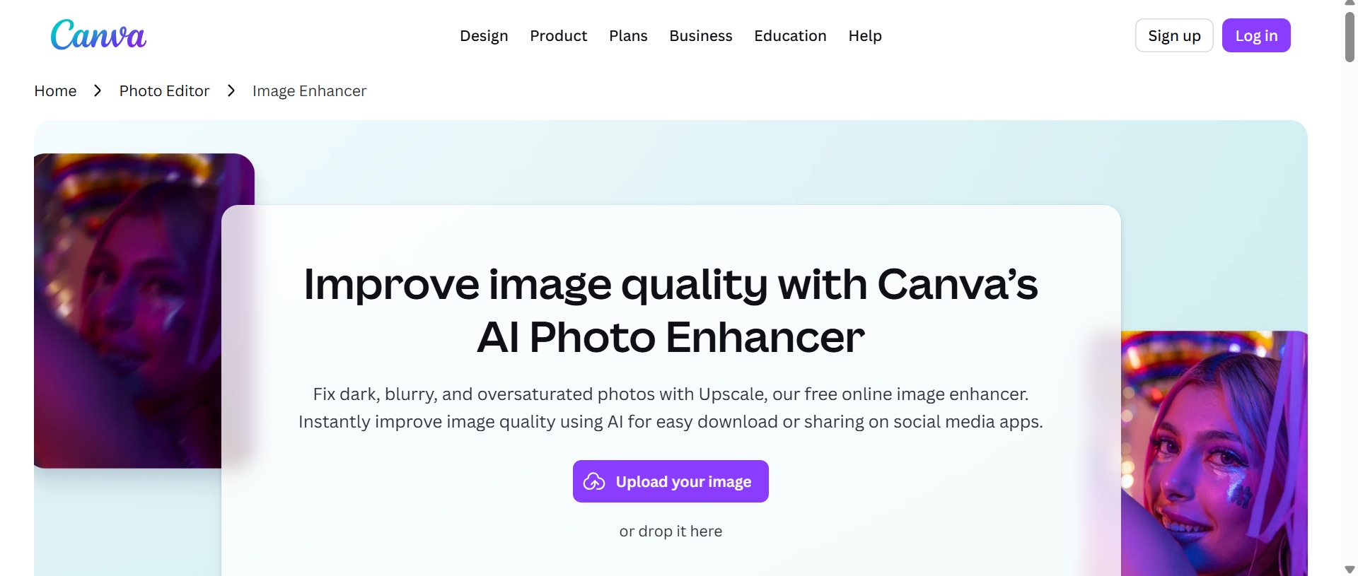 text canva image enhancer