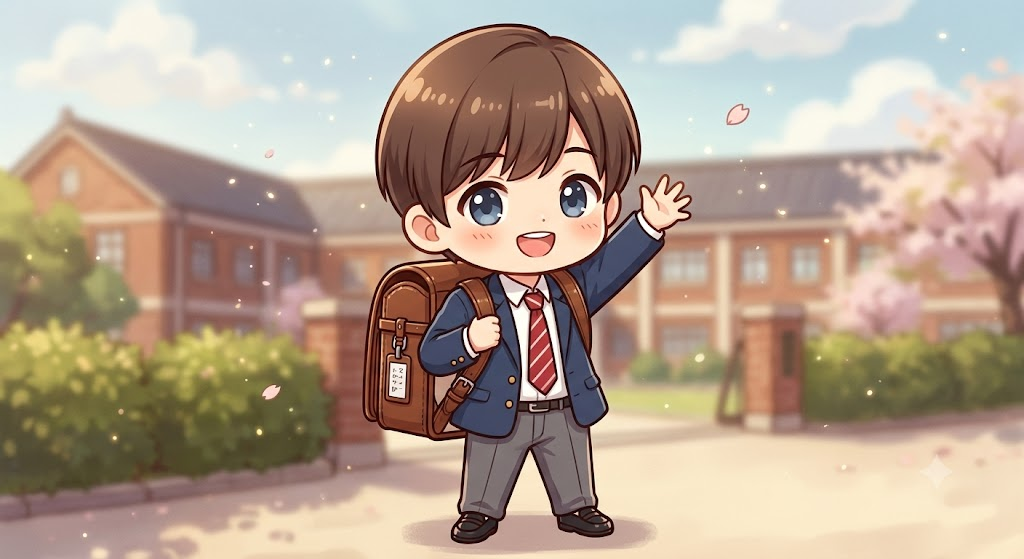 text Chibi schoolboy