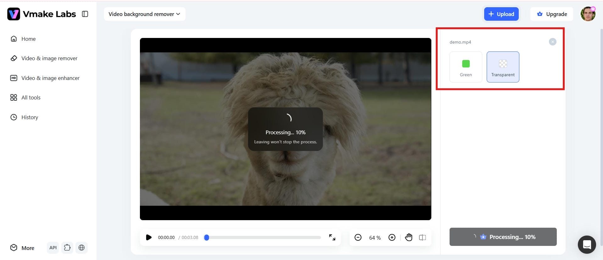 Create a transparent video