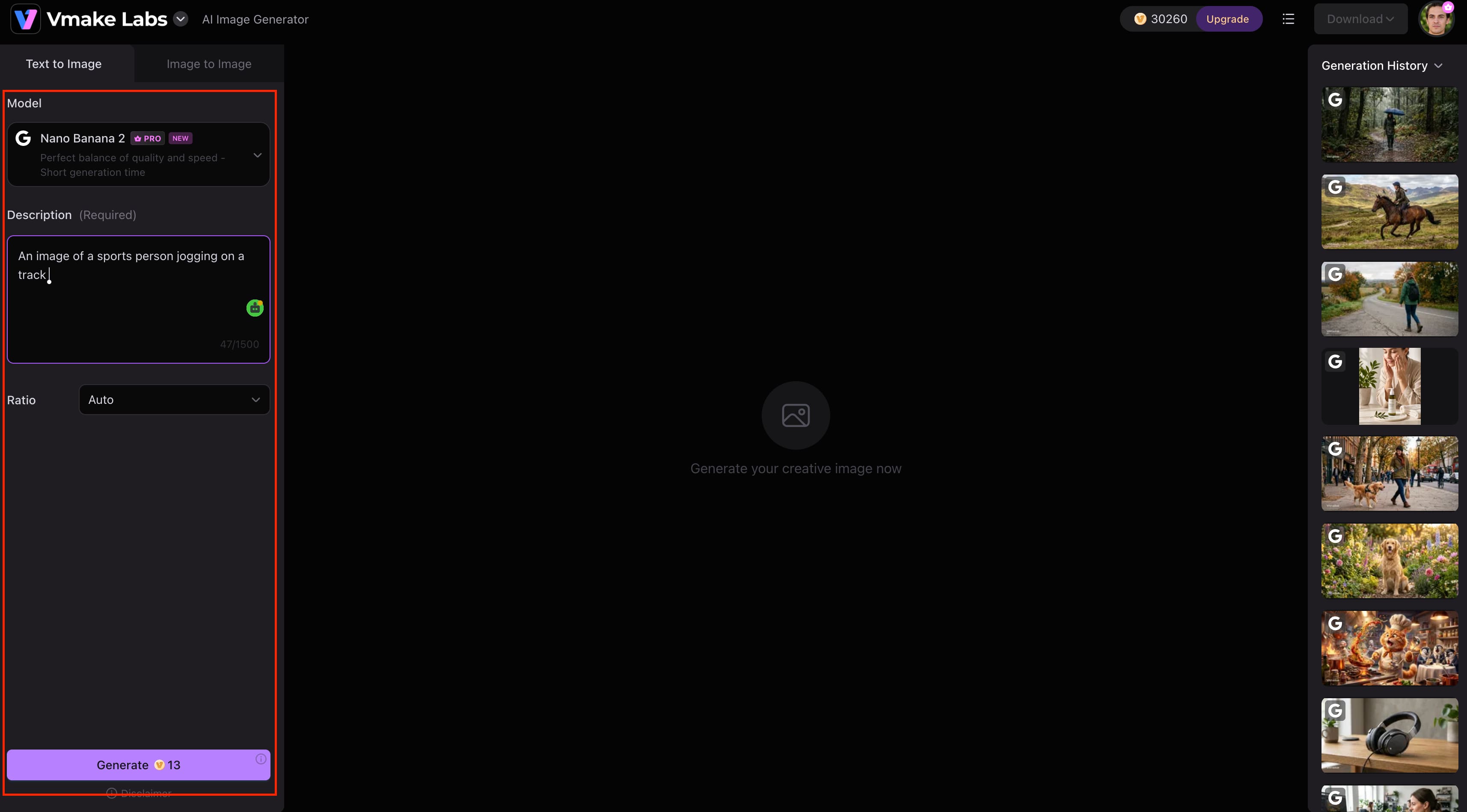text Choose an AI model