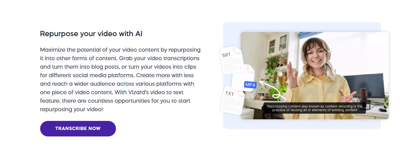 AI-powered video transcription