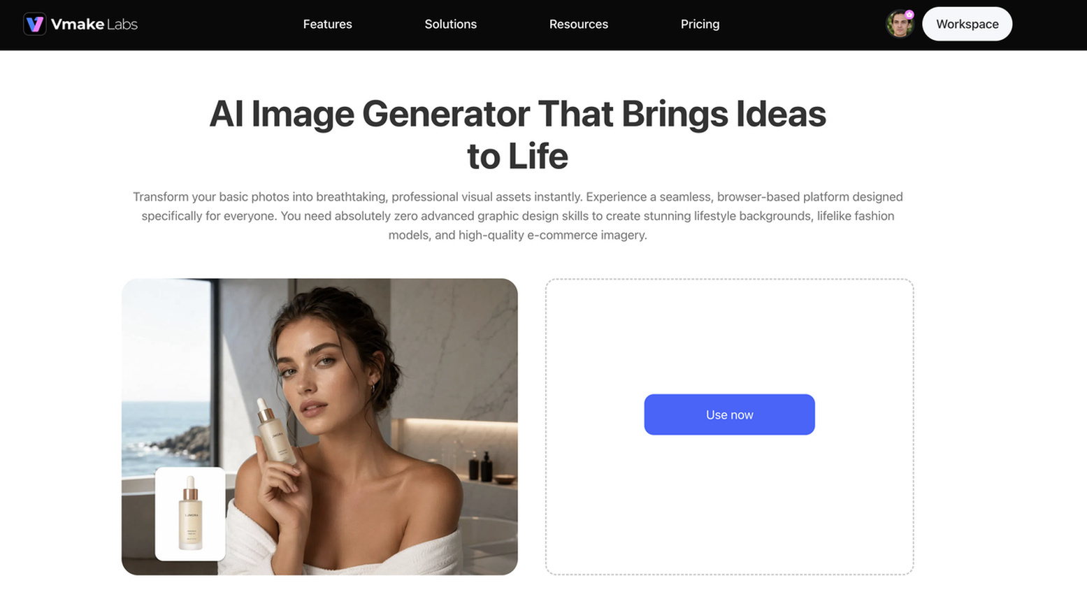 text Vmake Labs AI Image Generator