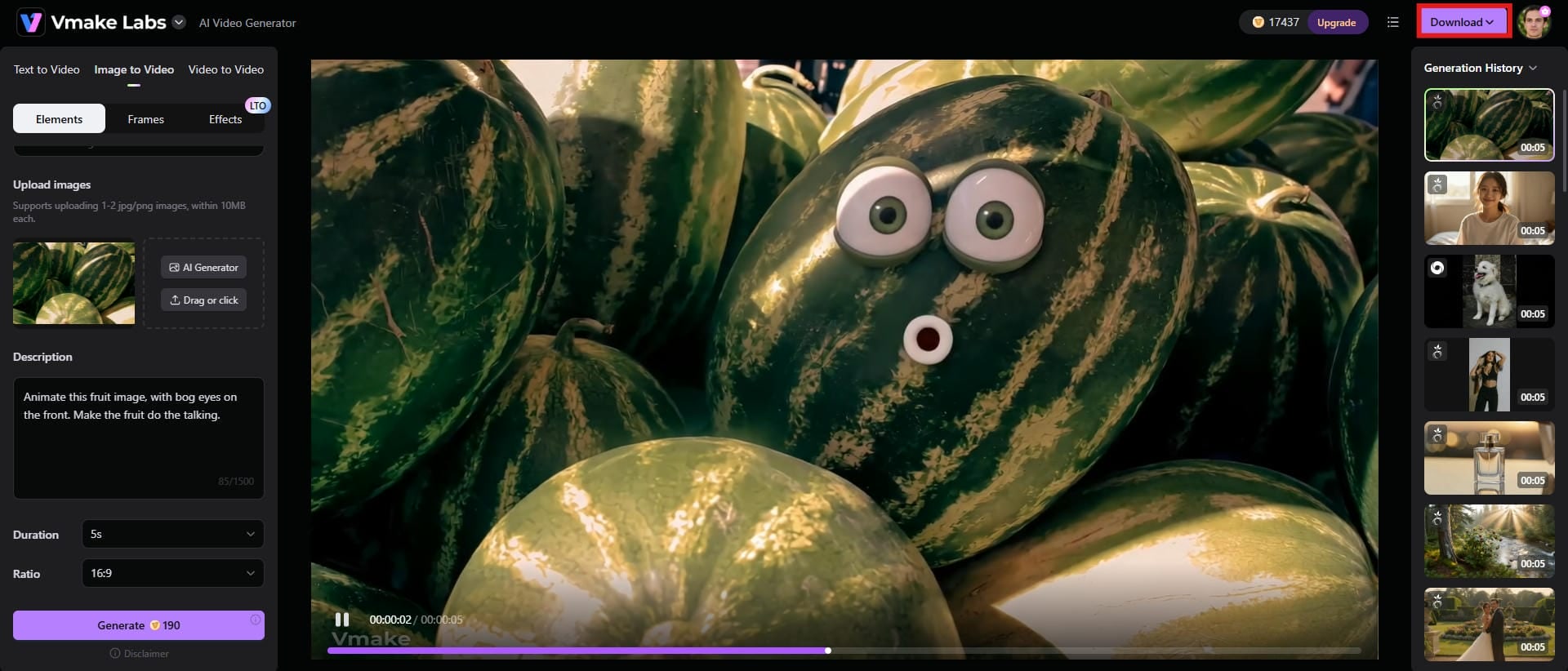 Preview and download the video