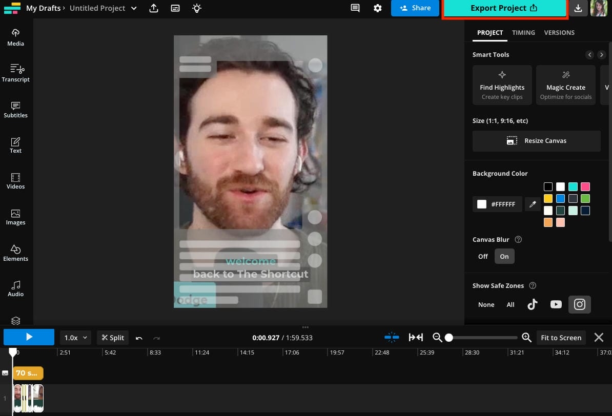 Export final video