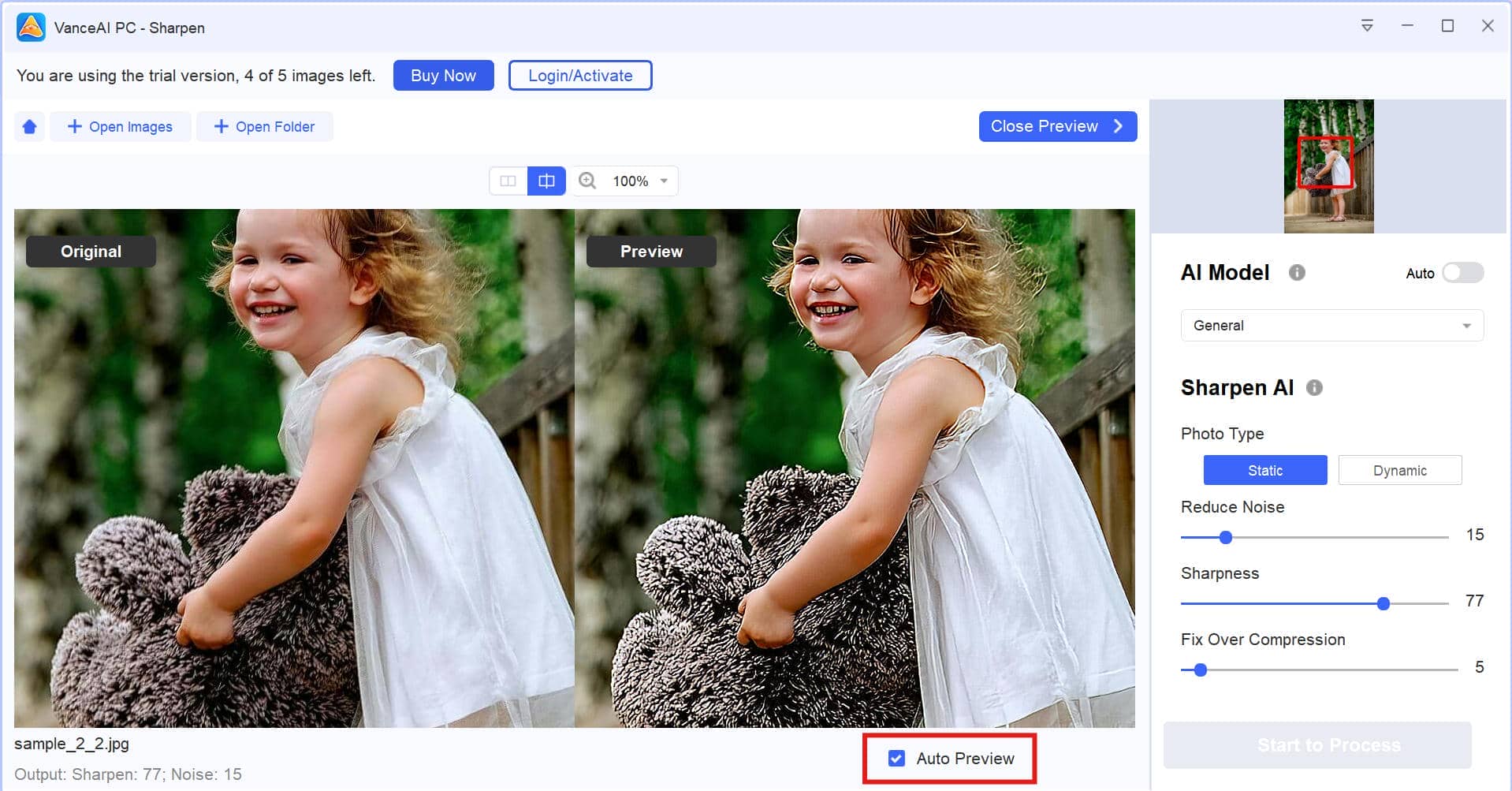 Preview and download the result