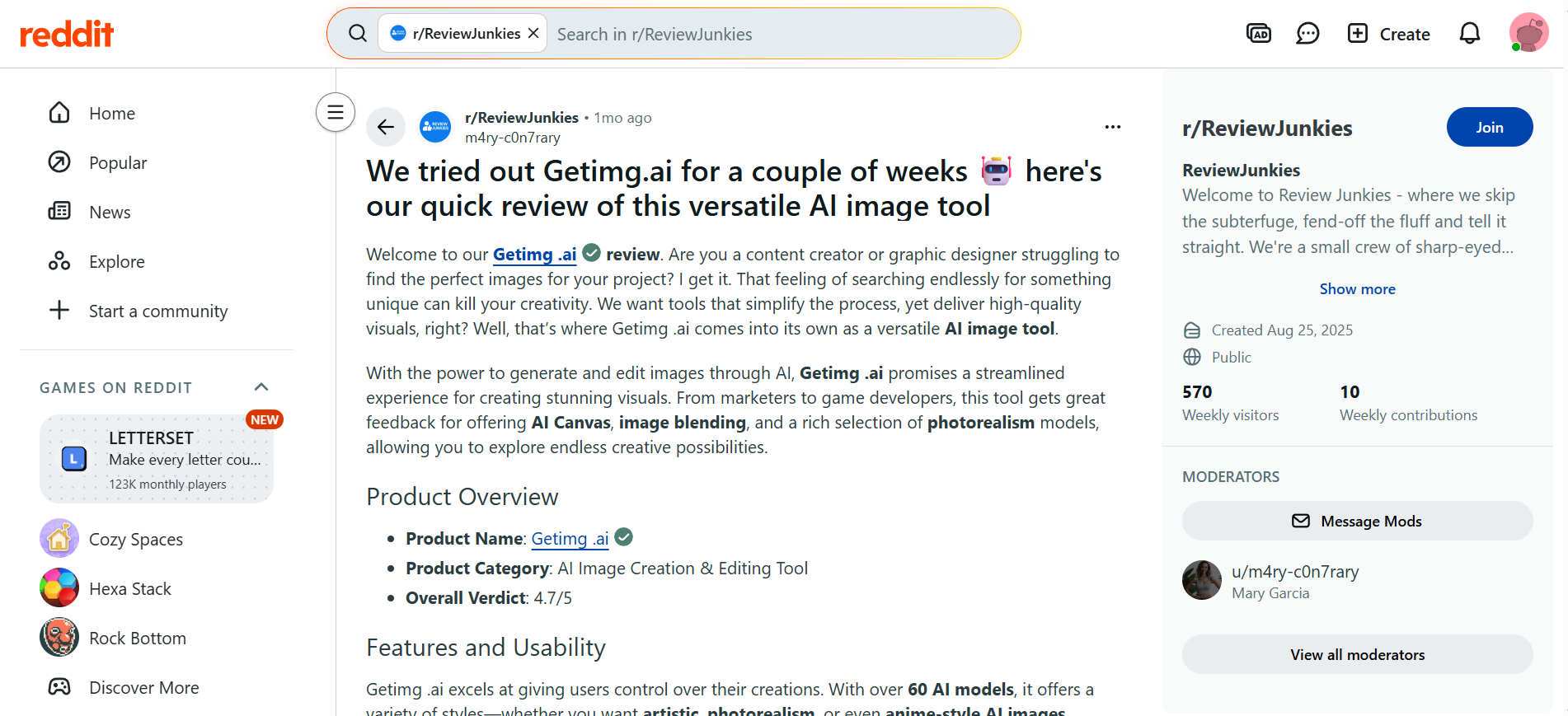 text Reddit feedback