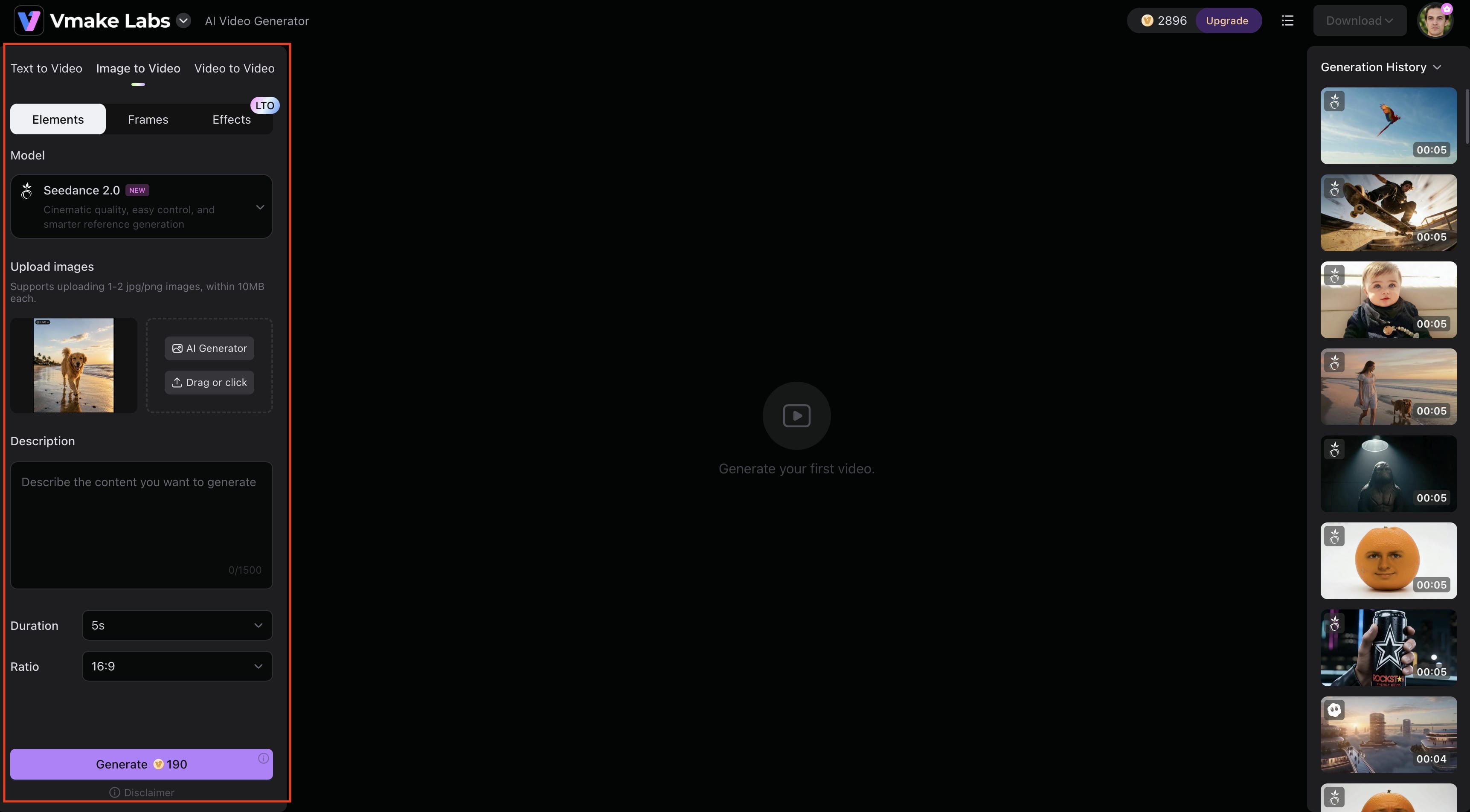 Upload Your Live Photos and Generate the Video 
