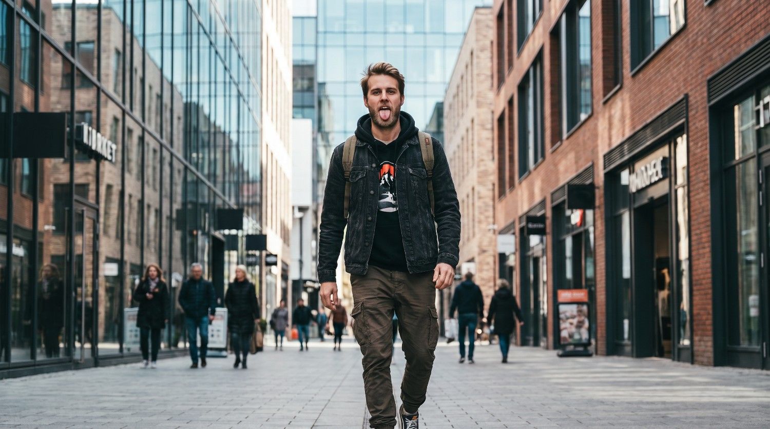text Street-style photograph