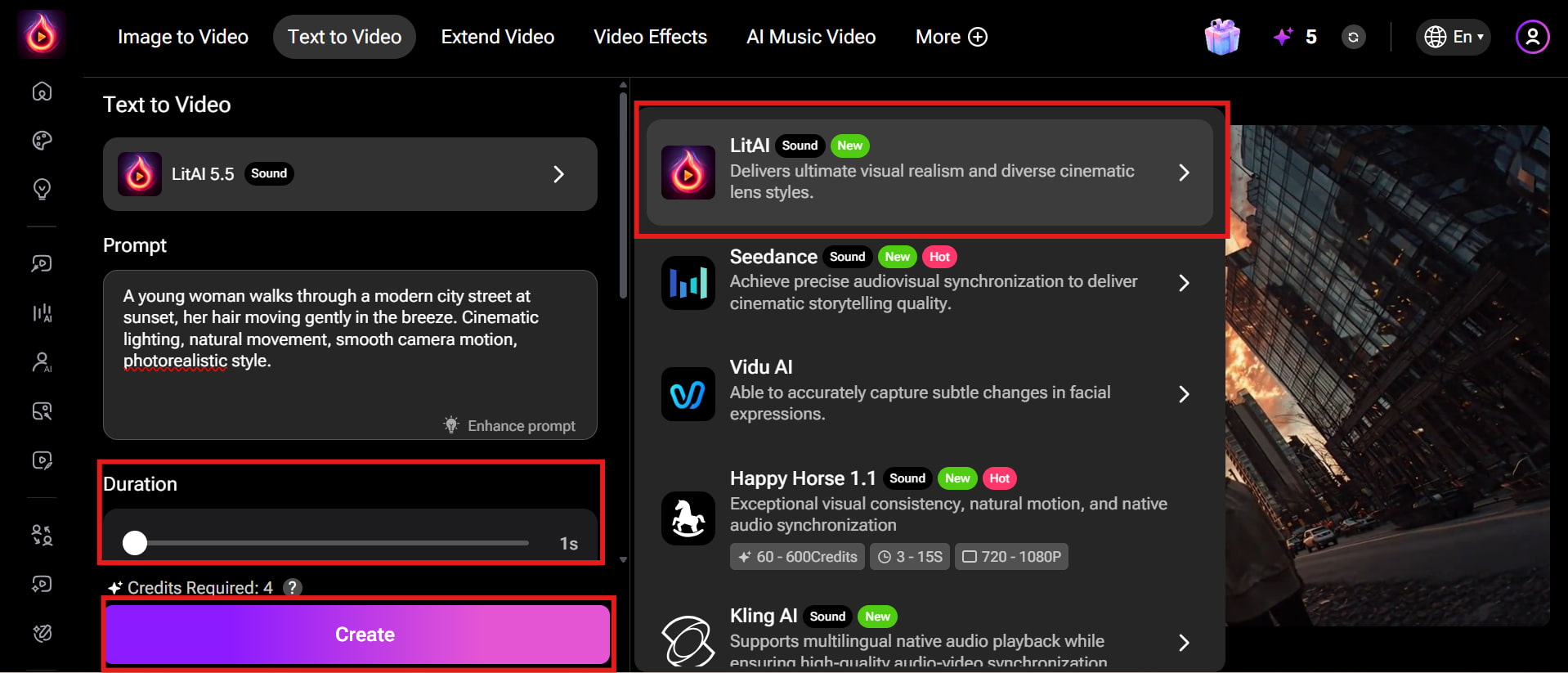 text Customize settings and generate the video