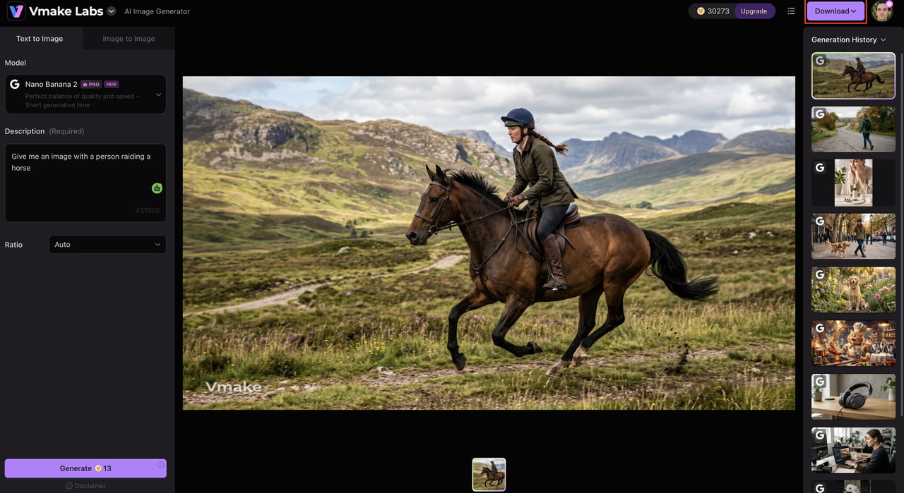text Generate, preview, edit, and download your images