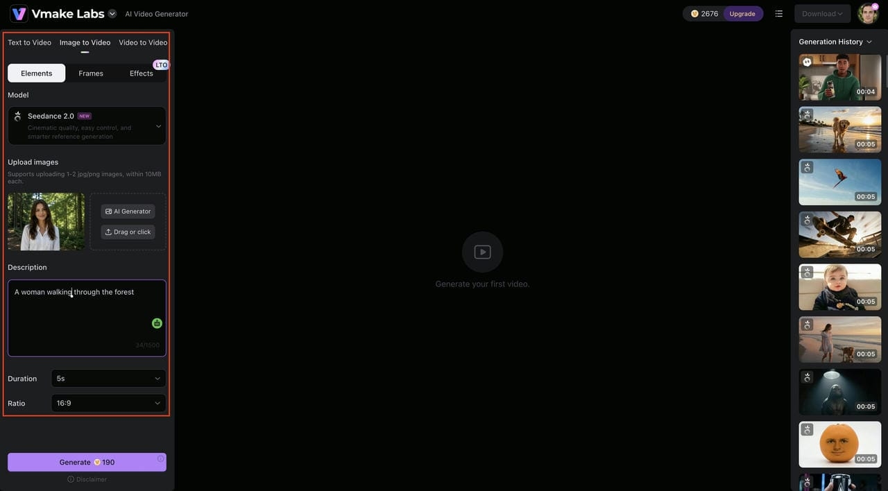 Upload Prompt and Customize Video Settings