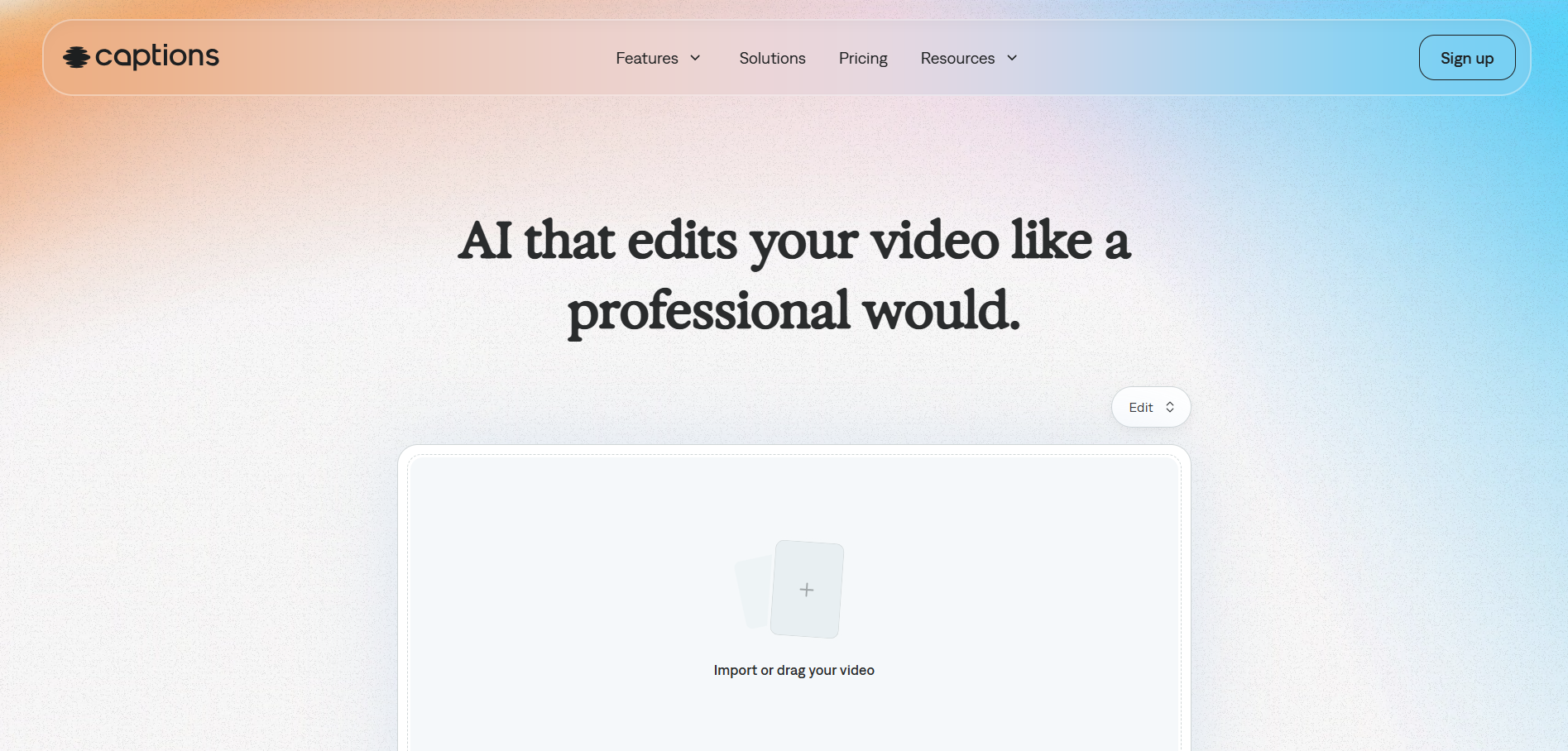 Captions interface