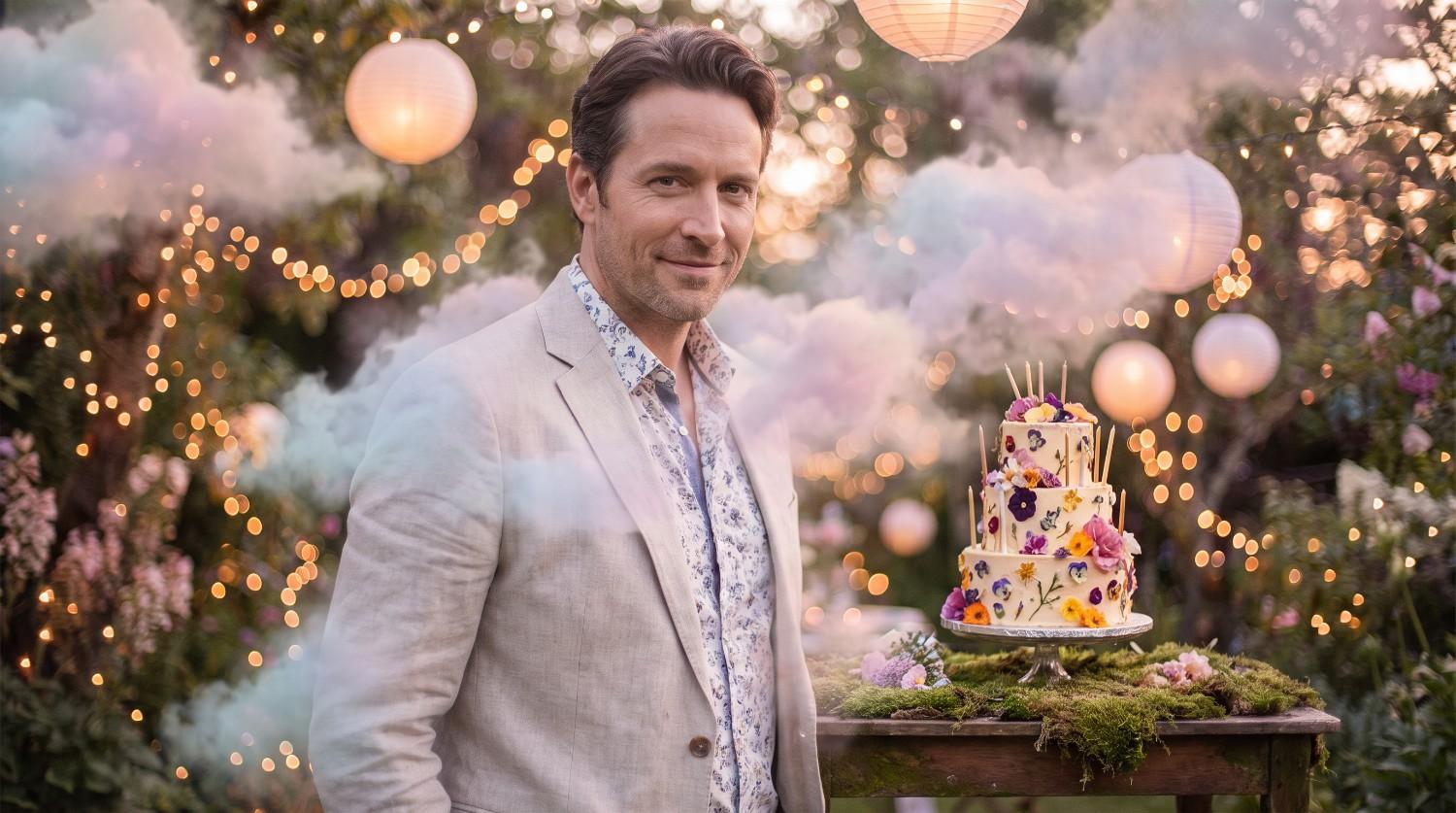 text Birthday celebration with a dreamy setting
