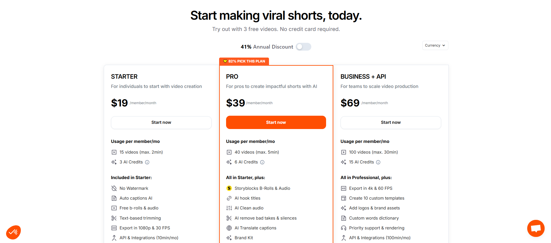 text Submagic pricing tiers