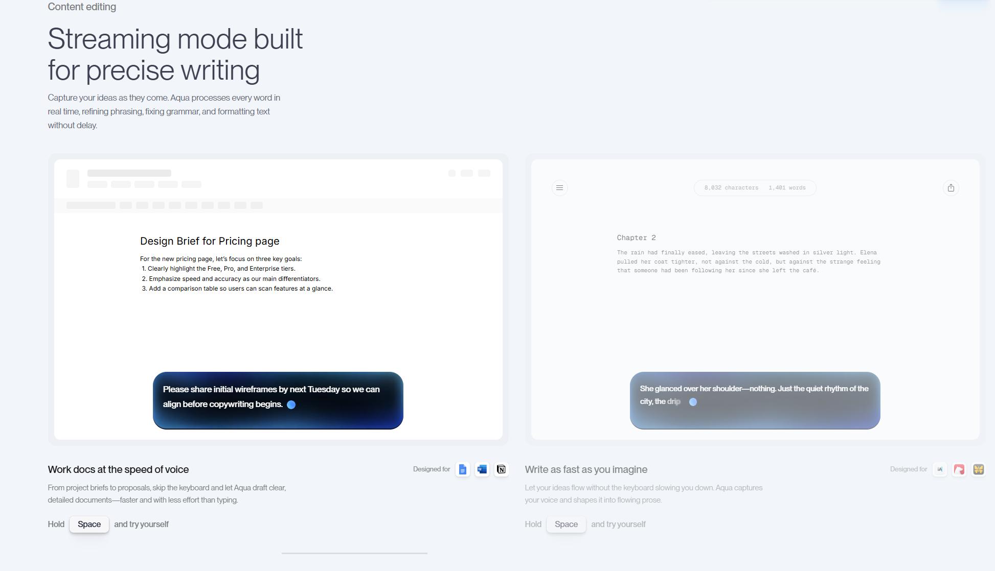 text Voice-based editing commands