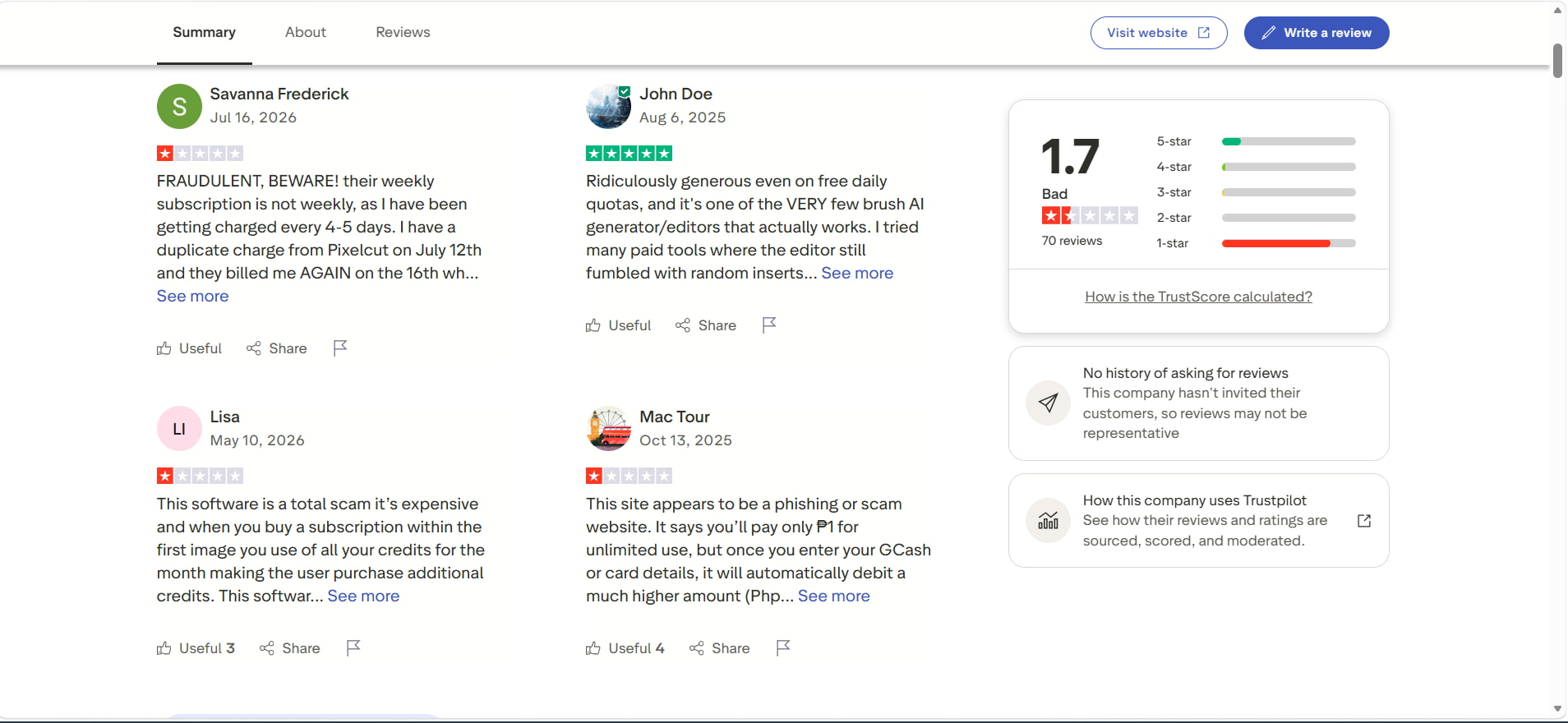 text Trustpilot Feedback