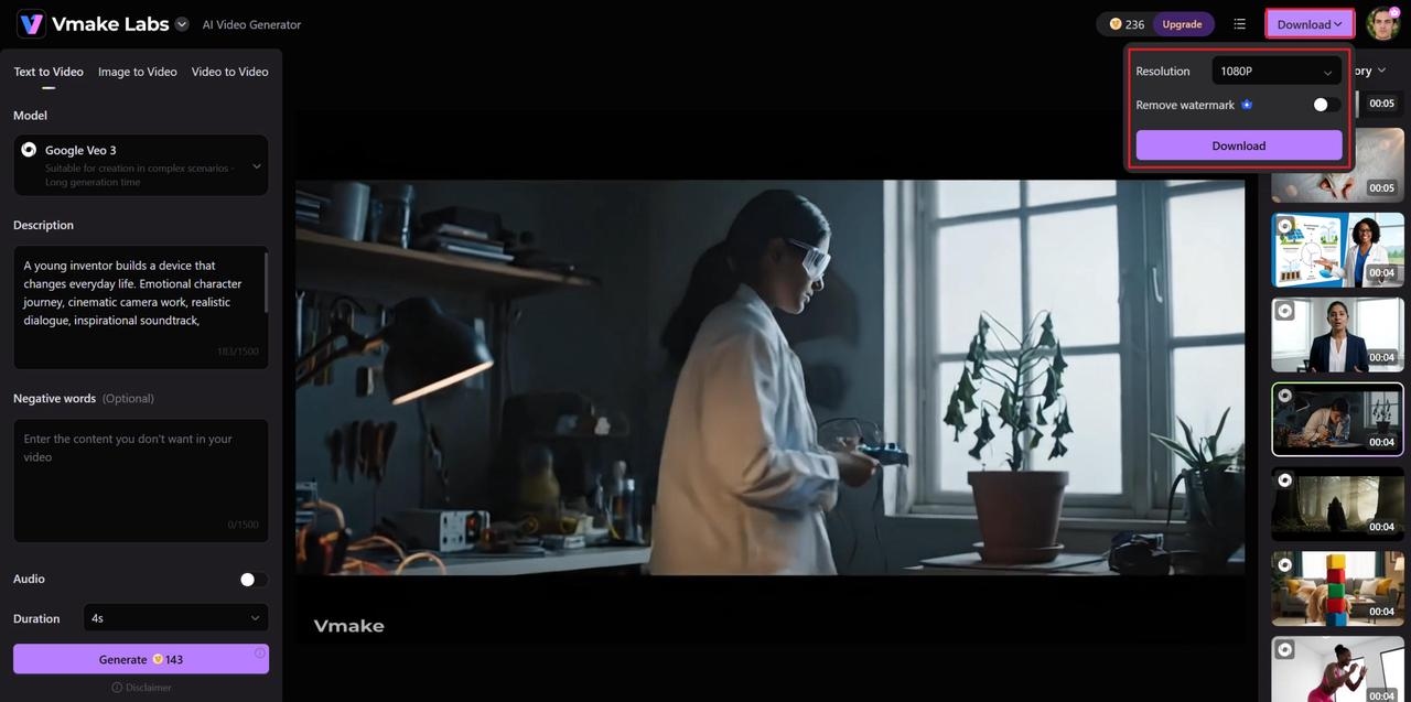Generate, Review, and Export the Final Video