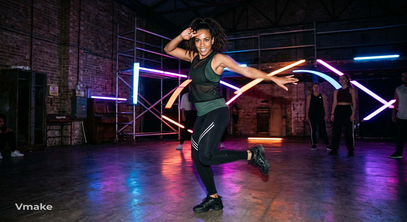 Neon music-video performance