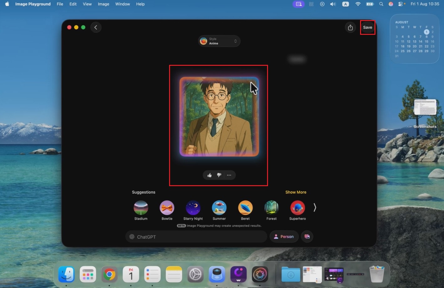 text Save your image