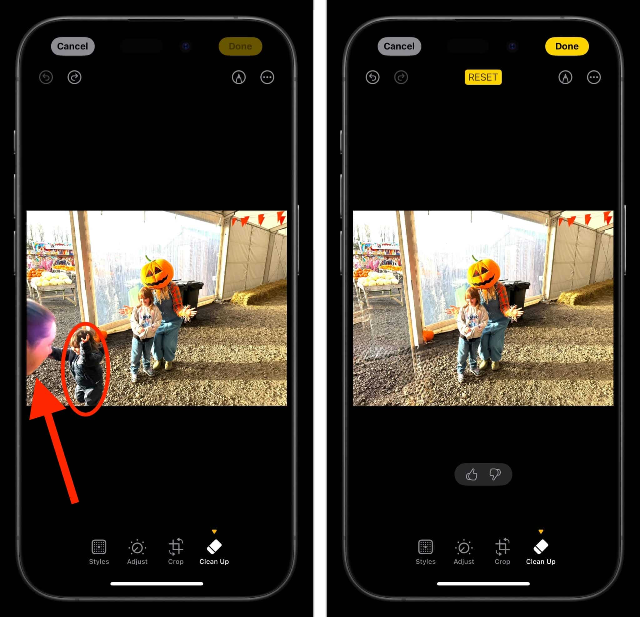 Select the object and save the result