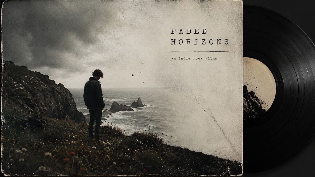 text Rock and indie album cover