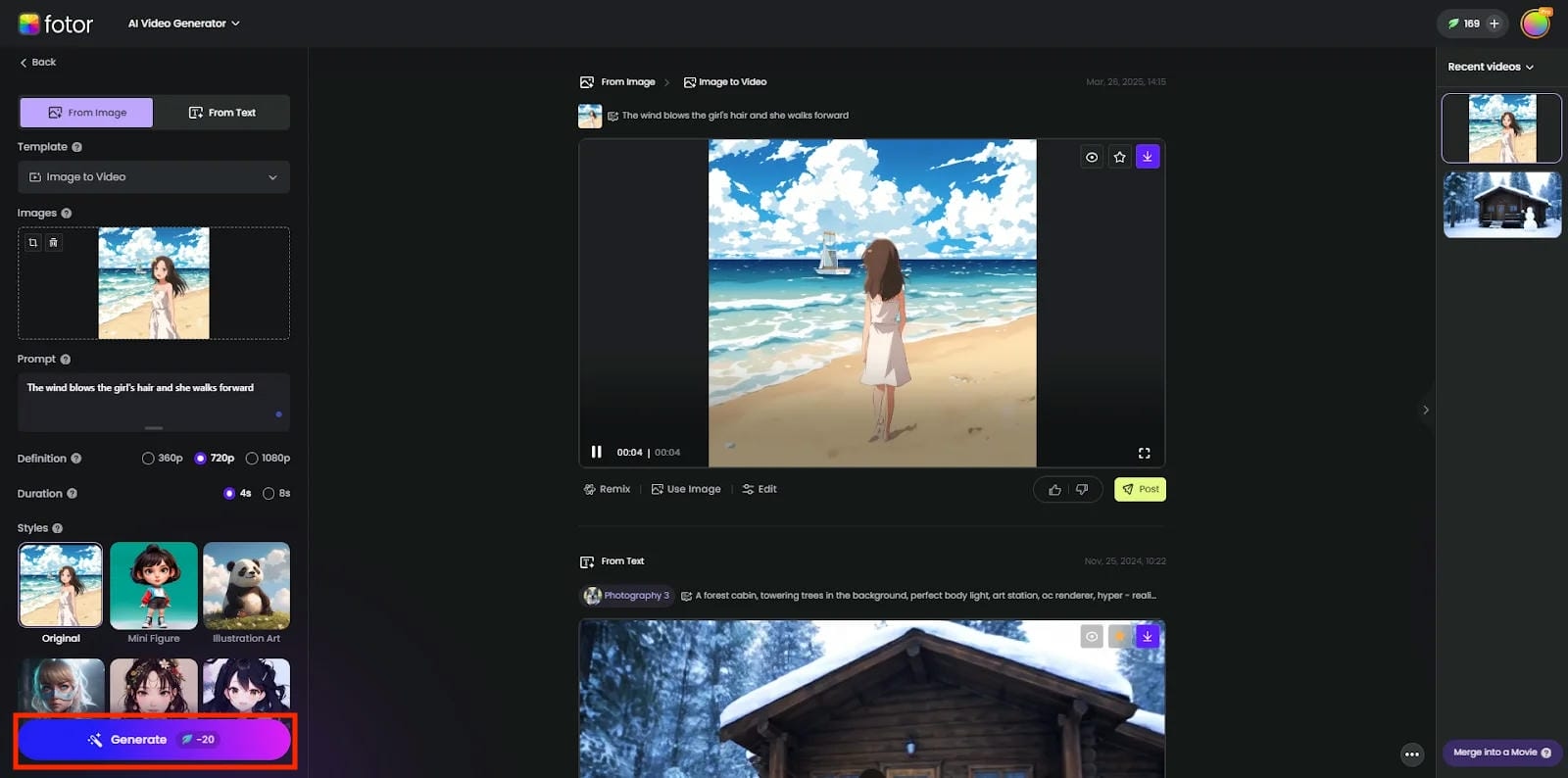 Generate and Export Video