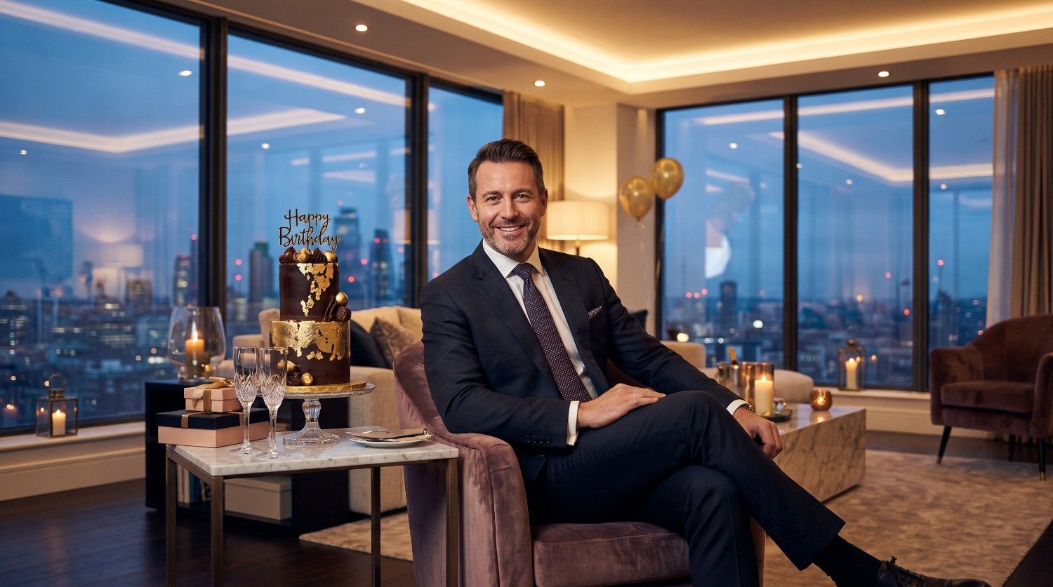 text Luxury and sophisticated birthday