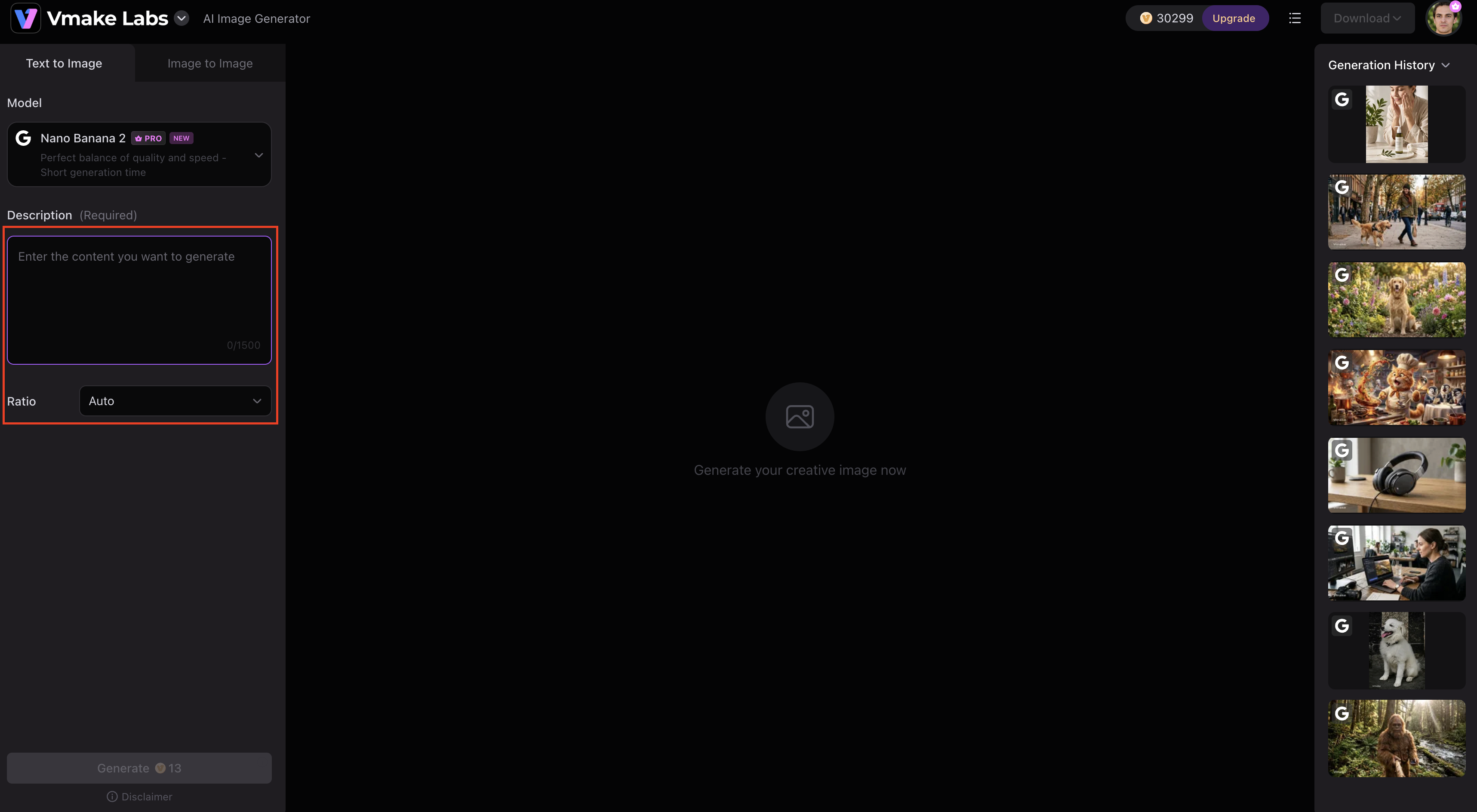Enter your text prompt or upload a reference image