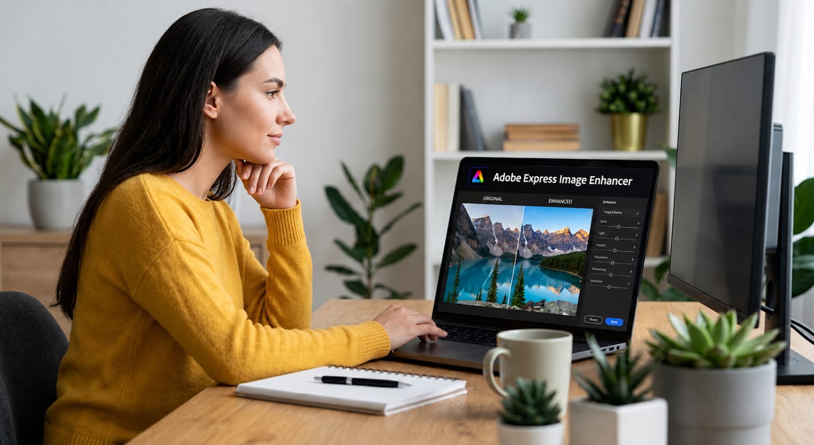 text Adobe Express image enhancer