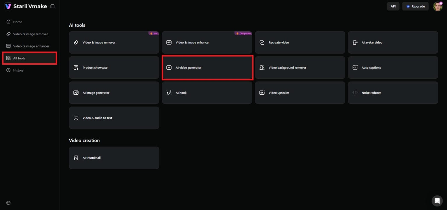 Launch Vmake AI video generator