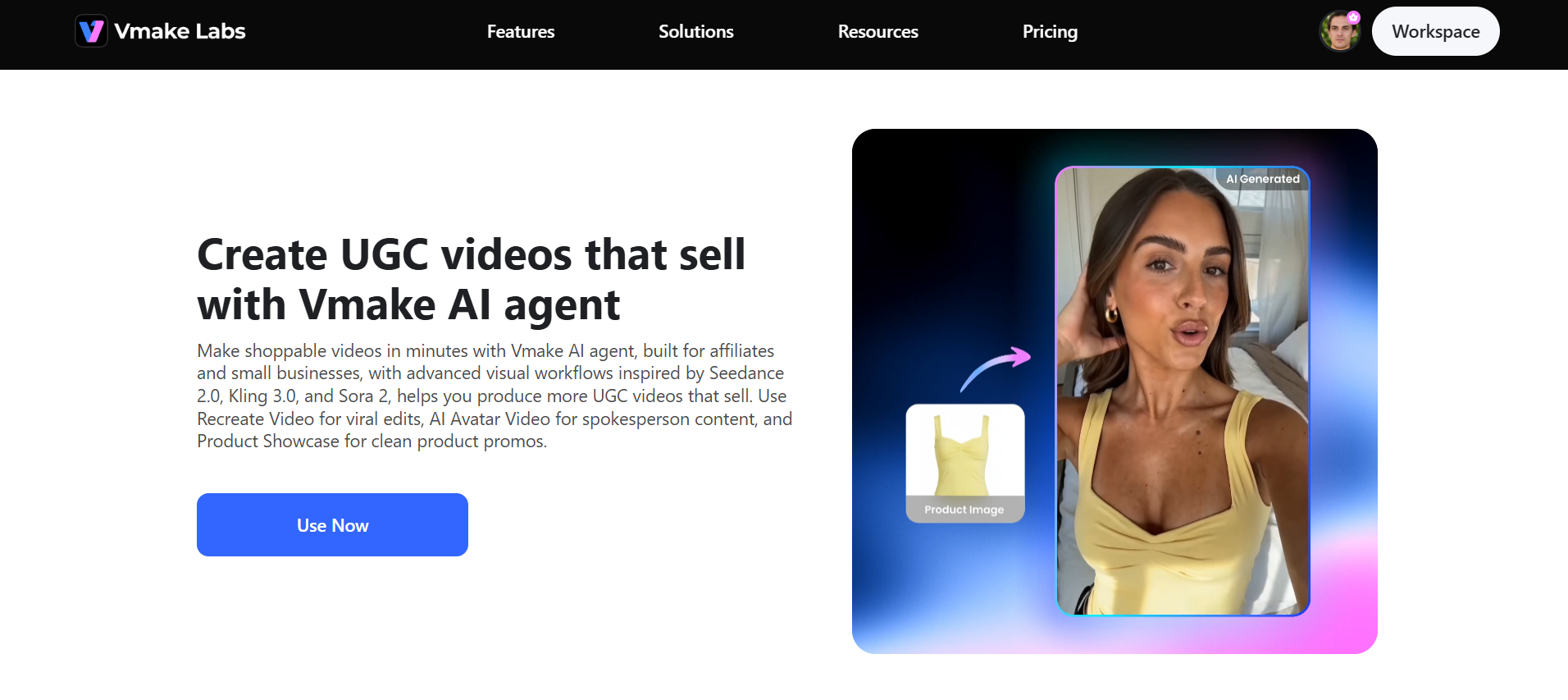 Vmake AI UGC video generator