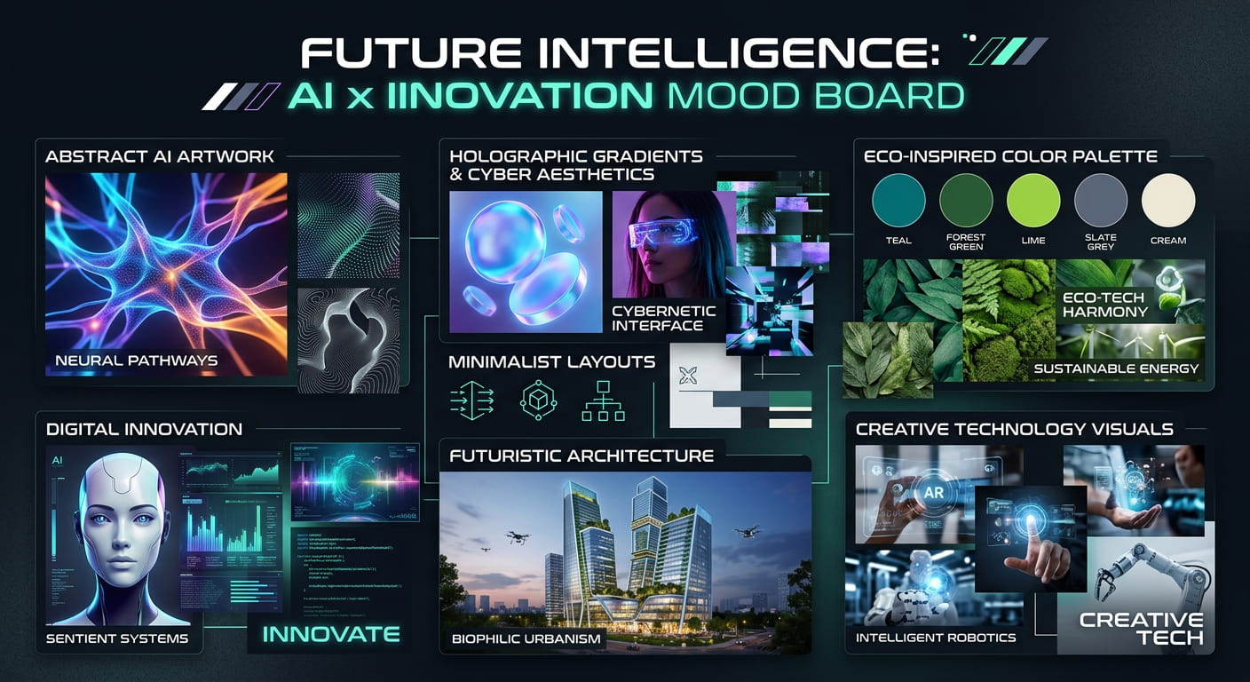 text Modern & AI-Inspired Mood Board Ideas