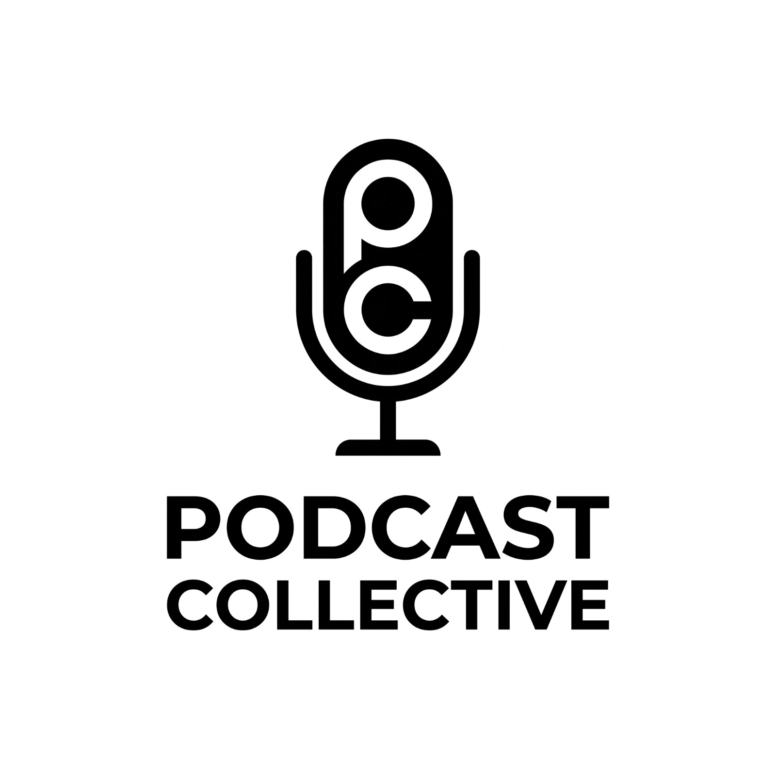 text Minimalist microphone logo