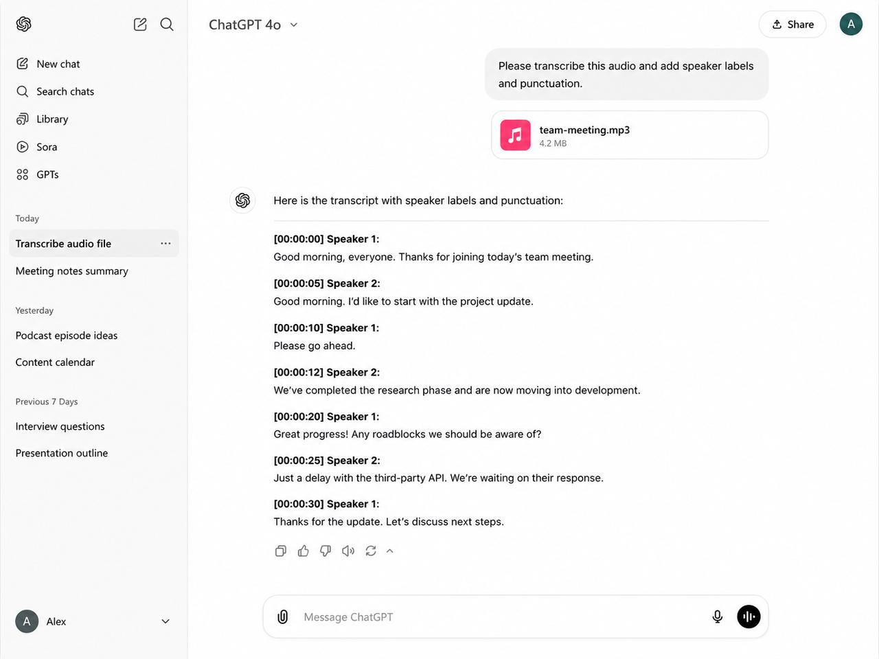 text Generate the transcript