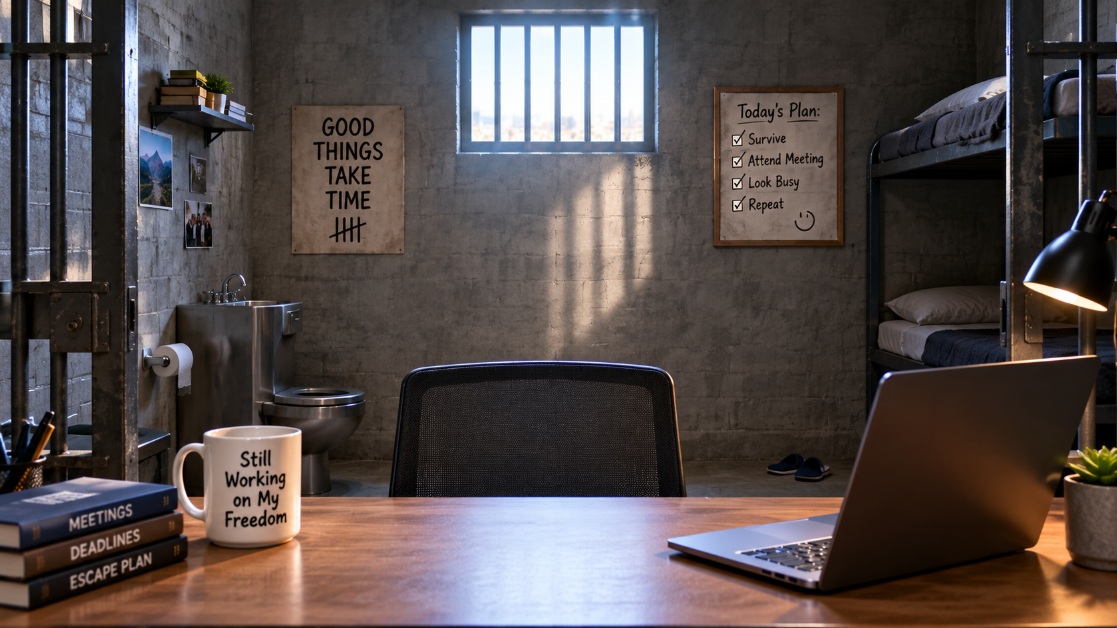 Prison cell backdrop