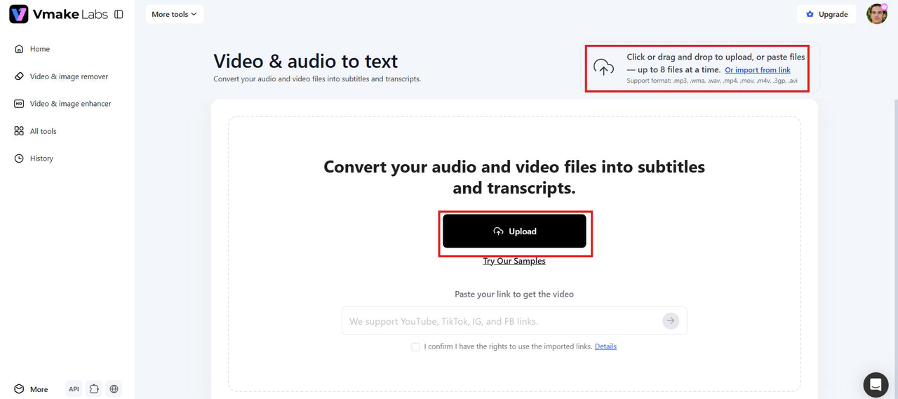 Upload file