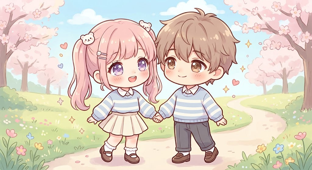 text Chibi couple