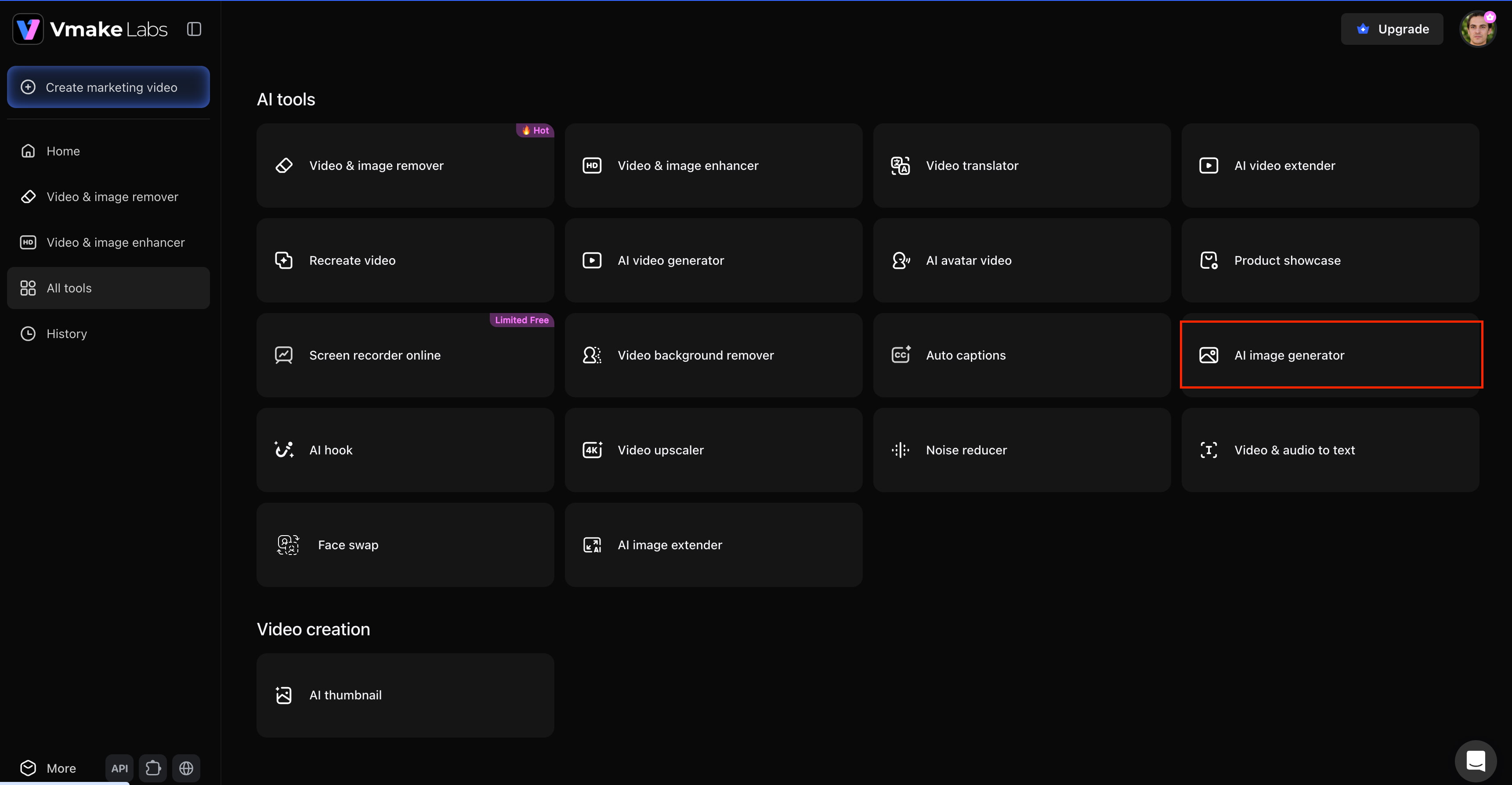 Access Vmake Labs AI Image Generator