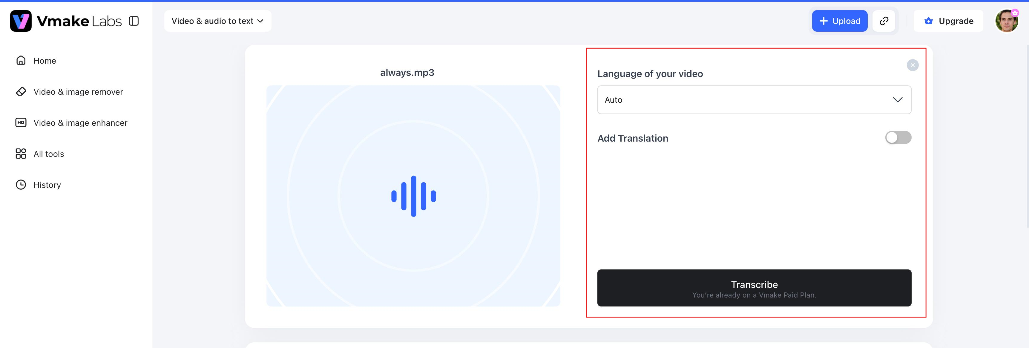 text Generate the transcript