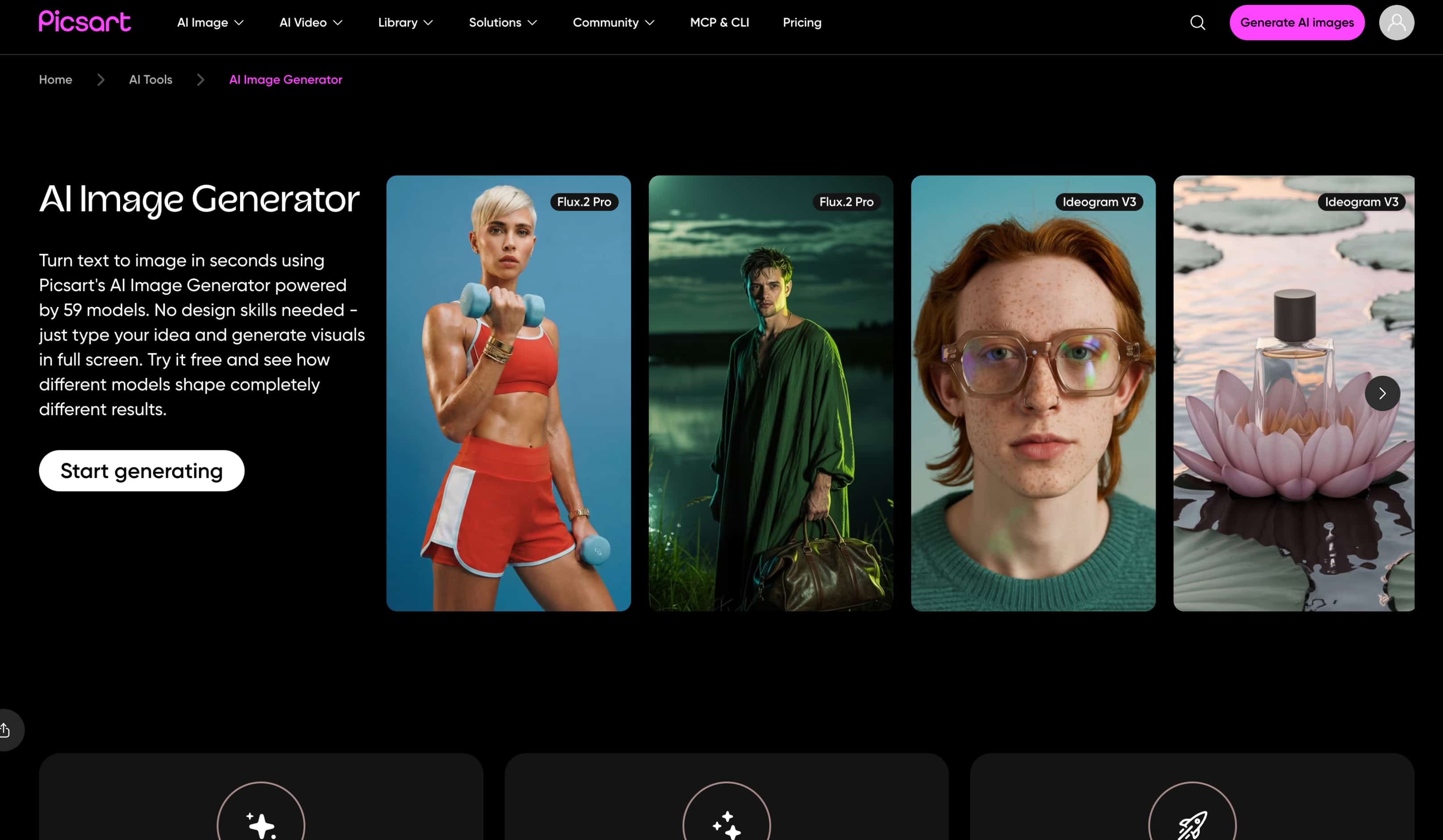 text PicsArt AI Image Generator
