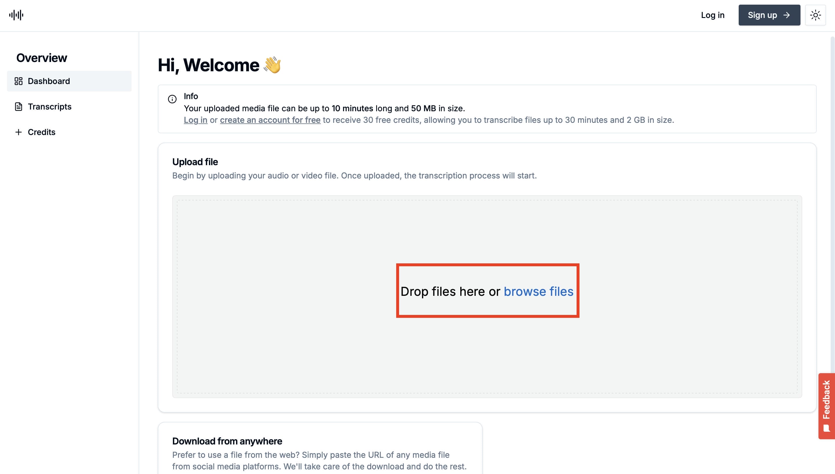 Upload your Media File