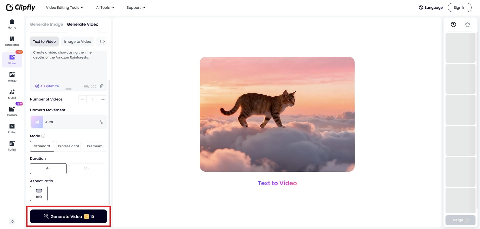 Generate and export your video